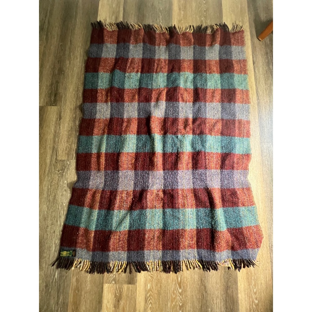 Eddie Doherty Handwoven Tweed Blanket Unisex OS Multicolor Wool Irish Throw - Picture 2 of 4